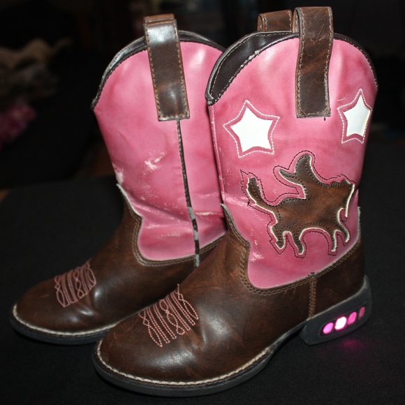 pink light up cowgirl boots